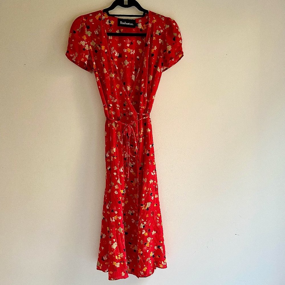 The Teale- Midi Dress in Rouge Fleur